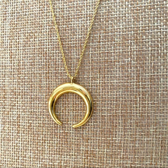 BaubleBar Gold Crescent Necklace - Picture 2 of 4